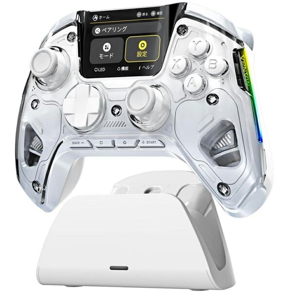 ManbaOne PC コントローラー 多機能LCDディスプレイ付き ホールトリガー ゲームパッド 有線/無線接続可能