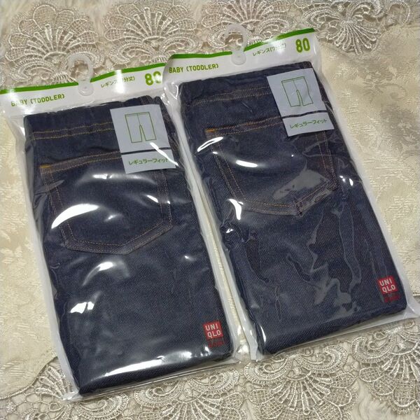 ユニクロ レギンス 7分丈 レギュラーフィット 80cm 七分丈 ベビー UNIQLO 子供用