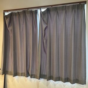 ニトリ グレーカーテン レース付き 4枚セット 幅100cm×丈140cm