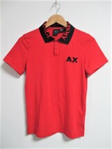 ☆ARMANI EXCHANGE アルマーニ エクスチェンジ 襟ロゴ デザイン ポロシャツ/半袖/メンズ/XS☆新品_画像1