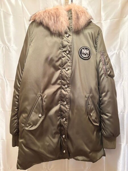 【ランクS】miu miu ファーコート ビジュー付き Lサイズ