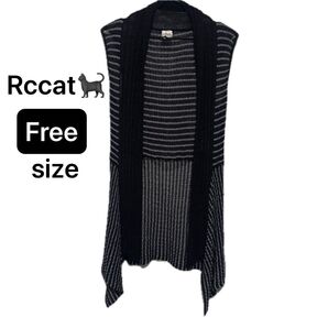 Rccat ニットベスト ベスト ブラック カーディガン ジレ トップス ニットフリーサイズ
