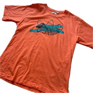 adidas Tシャツ オレンジ トレフォイルロゴ LL