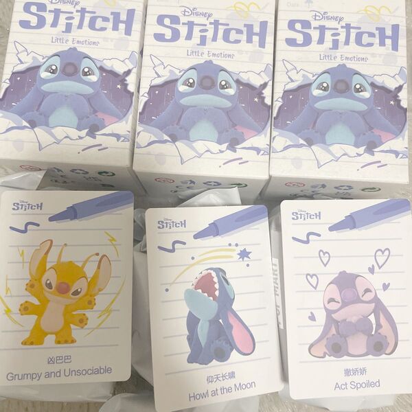 スティッチ リトルエモーション シリーズ POPMART 内袋未開封 フィギュア stitch 3点セット