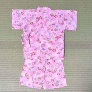 女の子 甚平 ピンク 桜 手まり
