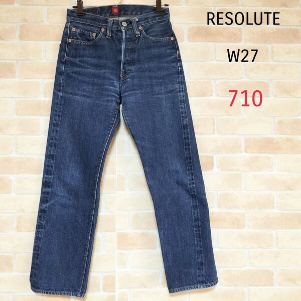 【美品】RESOLUTE ボーイズストレート710 デニムパンツ W27 リゾルト セルビッチ ジーパン