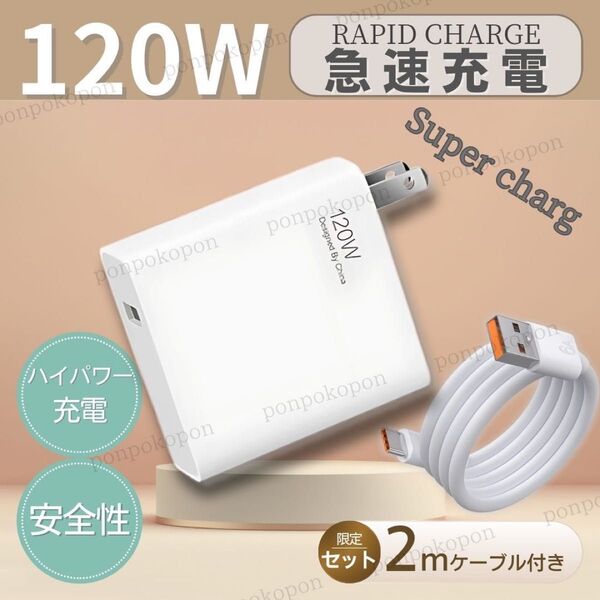 急速充電器 タイプc usb 120W pd iphone 収納 持ち運び Type-C ac アダプタ セット 充電ケーブル