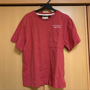 【新品】リッスンハートビート ポケットTシャツ レッド M レディース LISTEN HEARTBEAT 無地