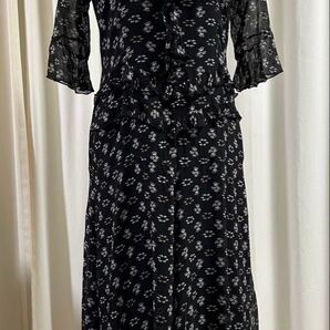 ■インナーワンピ付・花柄シフォンワンピース■ ★★used 美品★★ 風が通り軽やかなデザインです! Otto(住商オットー)