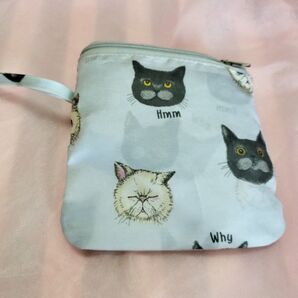 猫デザイン ブルーのエコバッグ