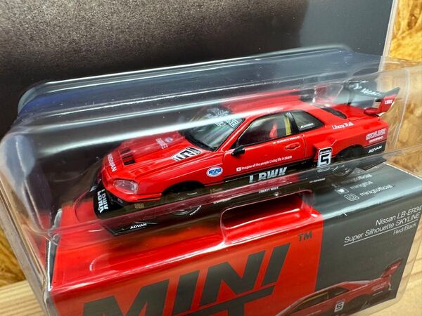 MINI GT 1/64 日産 スカイライン ER34 レッド ブラック リバティウォーク 赤黒