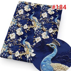 #184☆3Dプリント 立体プリント 生地 和モダン 花 花柄 輸入生地