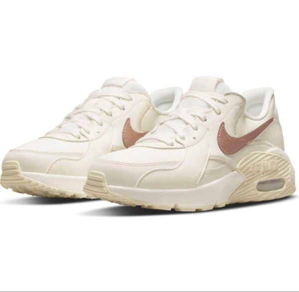 NIKE W AIRMAX EXCEE LEAレザー #ホワイト×ピンク24.5