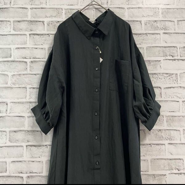 新品☆RAY CASSIN 夏快適 サラサラ 半袖 シャツワンピース