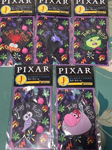 Happyくじ / PIXAR ピクサー 2025 J賞 ラバーチャーム×5種