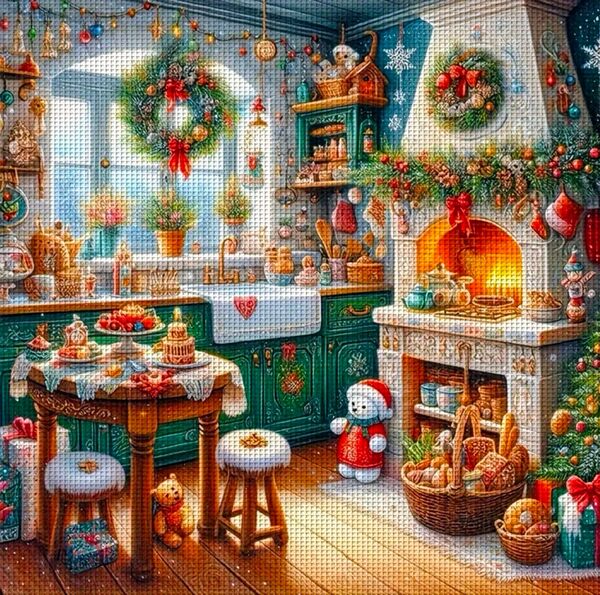 クリスマス キッチン風景 クロスステッチ キット