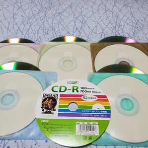 CD-R 10枚セット+スリーブ5枚 データ用CD-R 52倍速 100枚 HDCR80GP100