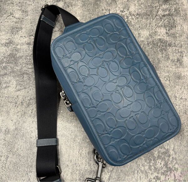【美品】COACH シグネチャー レザーボディバックC9869 コーチ ショルダー