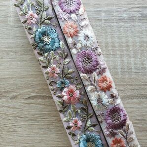 ☆ハンドメイド資材☆インド刺繍リボン50cm2本セット・4