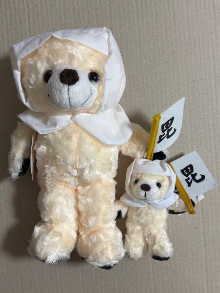 2体セット ご当地ベア 新潟限定 上杉謙信ベア 白 Sサイズ + SSサイズ ぬいぐるみ マスコット 新品 タグ付き 毘沙門天