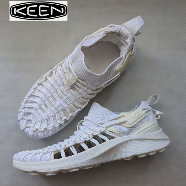 美品★KEEN キーン ユニークスニーク スリップオン ホワイト 26.0cm