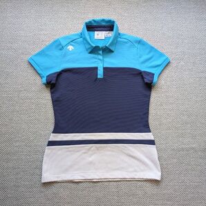 美品☆ DESCENTE GOLF フィールドセンサー ワッフル 切り替え ショートスリーブシャツ