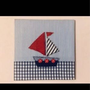 絵画 パッチワーク 船 タペストリ インテリア 雑貨