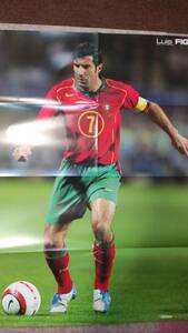 World Soccer Digest Double -Sided Poster Figo (представитель Португалии) Баллерон (национальная сборная испанского языка)