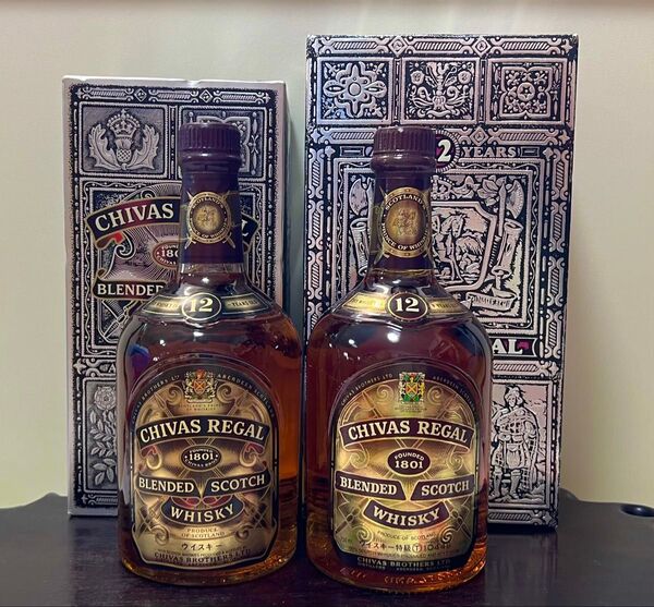 未開栓古酒2本シーバスリーガル12年スコッチ ウイスキー CHIVAS REGAL12Year Scotch Whisky 箱付き