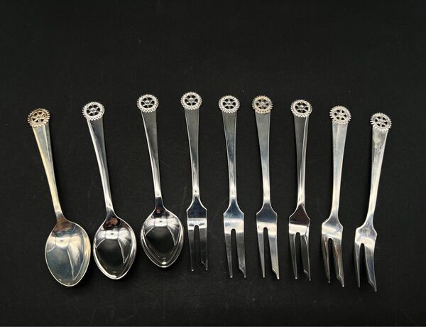 希少品 純銀 ROTARY INTERNATIONAL 銀製スプーン フォーク9本 153g SILVER 950 刻印