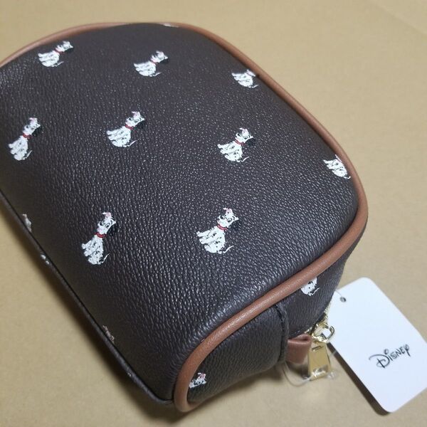 ディズニー 101匹わんちゃん 新品 Disney ポーチ Dark brown 総柄 ブラウン