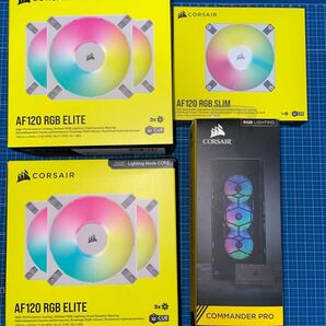 CORSAIR AF120 RGB ELITE トリプルパックx2、AF120 RGB SLIM、COMMANDER PRO