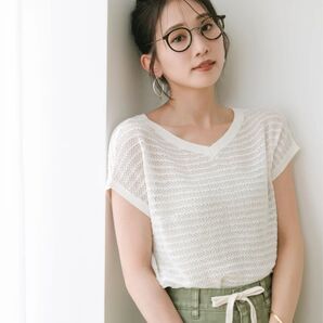 ニュアンスボーダー2wayニット COHINA オフホワイト