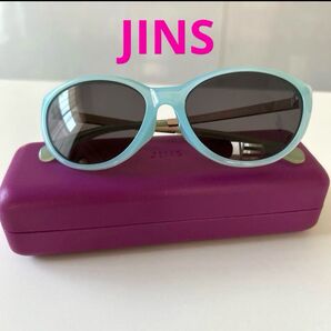 JINS ジンズ サングラス ライトブルー フレーム ケース付き