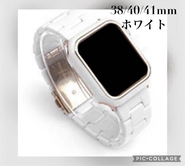 Apple Watchバンドプラスチックベルト38/40/41mmホワイトす