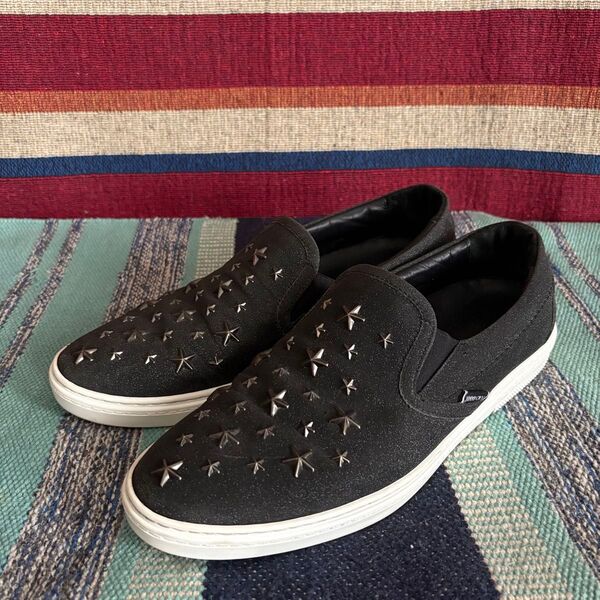 JIMMY CHOO (ジミーチュウ)28㎝スタースタッズ スリッポン ラメ装飾
