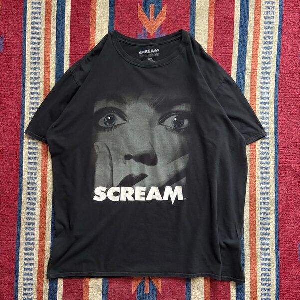 SCREAM スクリーム ムービーtシャツ ホラー映画 2XL古着 ブラック 黒