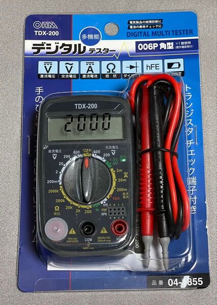オーム電機 OHM デジタルマルチテスター TDX-200 04-1855 電流電圧測定器 テスター