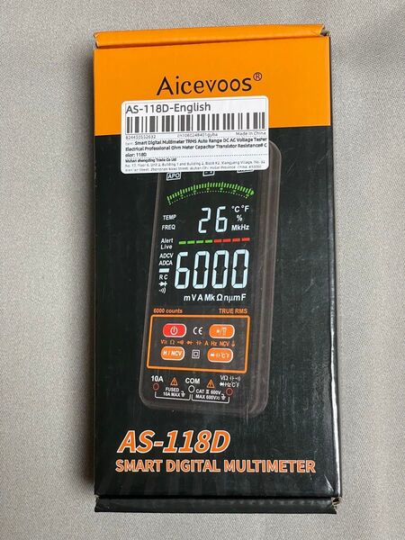 Aicevoos AS-118D スマートデジタルマルチメーター オートレンジング電圧計 電気テスター 電圧 電流 容量 抵抗