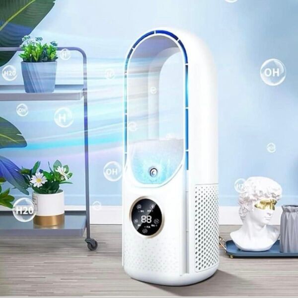 羽根なし扇風機 卓上クーラー キャンプ扇風機 6段階風量調整 usb充電式 羽なし サーキュレーター タワーファン おしゃれ