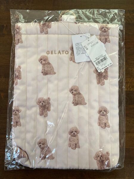 gelato pique ジェラートピケ ベビー 【KIDS】トイプードル柄 ベージュ色 シューズバッグ スクールバック