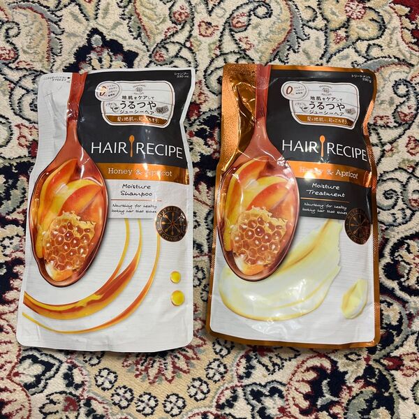 2個セット P &G ヘアレシピ ハニーアプリコットエンリッチモイスチャーレシピ 詰替シャンプー,詰め替えトリートメント各1 希少