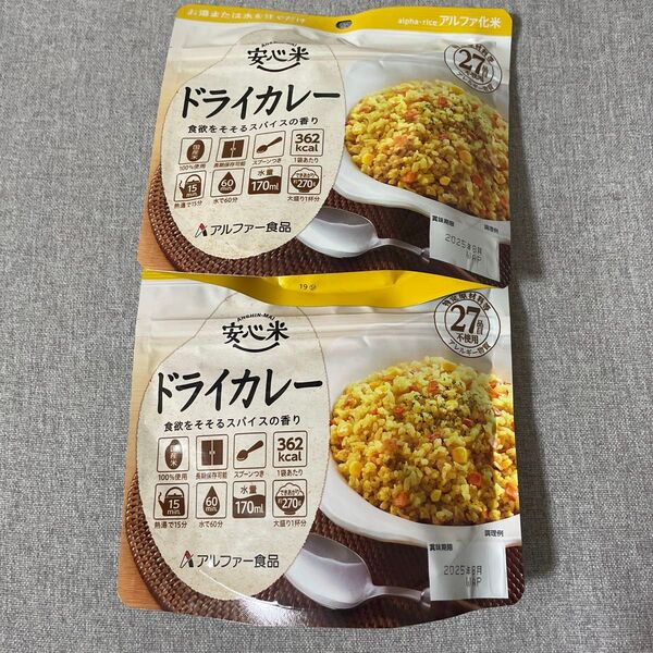 ドライカレー アルファー食品 スパイス 安心米 2食 HIKE 登山飯 カレー