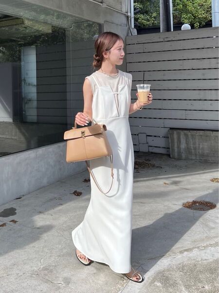 CAPRICIEUX LE'MAGEスリットネックキャミワンピース