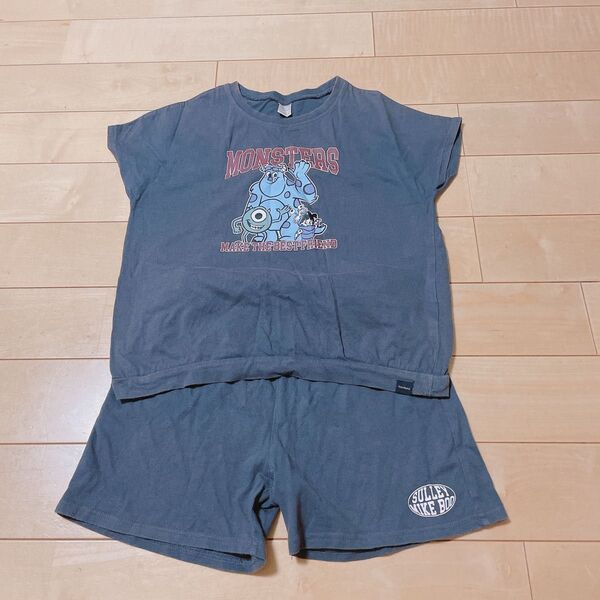 モンスターズインク サリー マイク Tシャツ ハーフパンツ 半袖 半袖Tシャツ 上下セット キッズ 子供服 セットアップ 140