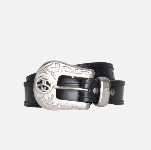 STUSSY Link Cowboy Belt ベルト L/XL 135193 ブラック ステューシー 牛革
