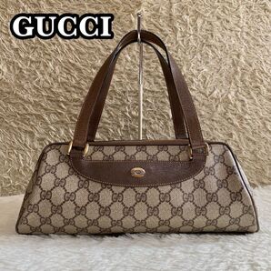 ●希少● GUCCI オールドグッチ ヴィンテージ GG ロゴ ハンドバッグ 茶 グッチ 紙タグ GG柄 インターロッキング