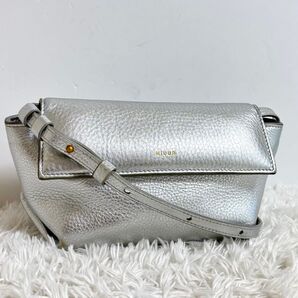 MIUUR GINZA MINI ショルダーバック メタリック シルバー 斜め掛け 本革 クロスボディ