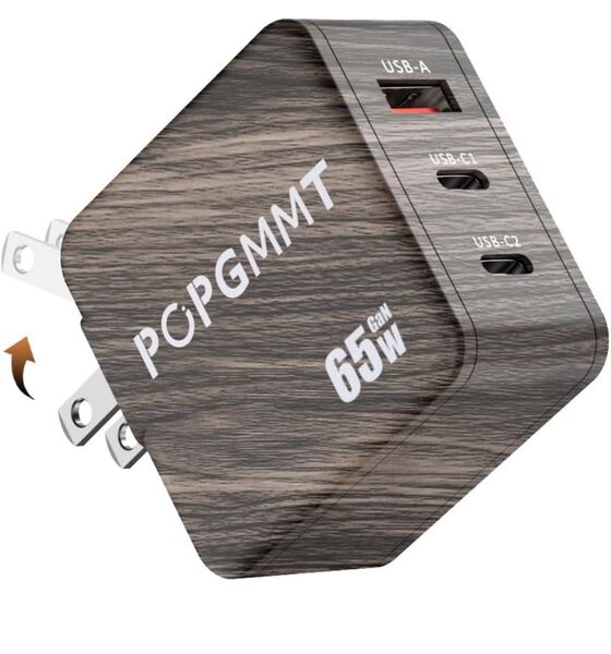 65W 充電器 type-c PD 急速充電器 【超軽量超小型PSE認証済折りたたみ式プラグ】 で3台のデバイスを同時に充電
