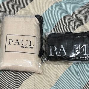 PAUL エコバッグ ベージュ ブラック 2個セット 未使用